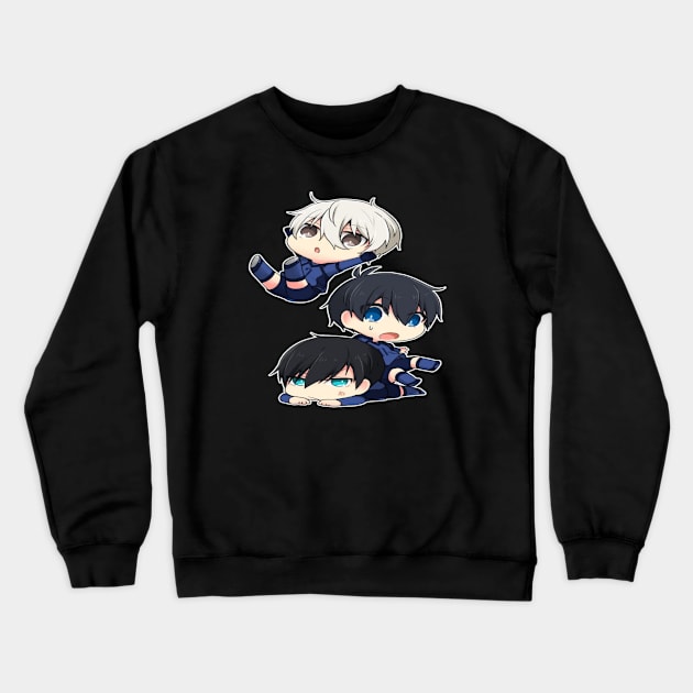 Bluelock chibi Crewneck Sweatshirt by Laris Manis Art